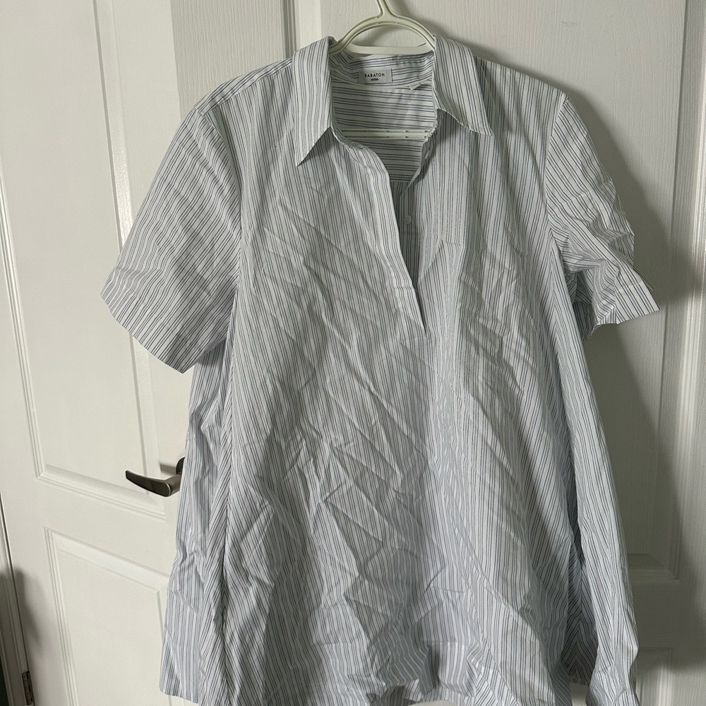 Babaton Blue and White Striped Mini Dress